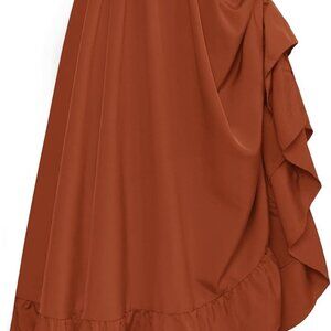 Women Renaissance Skirt Medieval Ruffle Layered Maxi Skirts